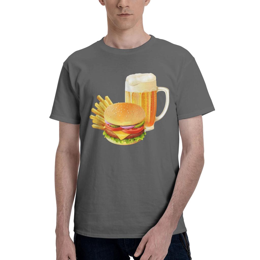 1 Piece Fast Food Funny Graphic 100 Cotton Tshirt Cheeseburger Tops Tees For Unisex