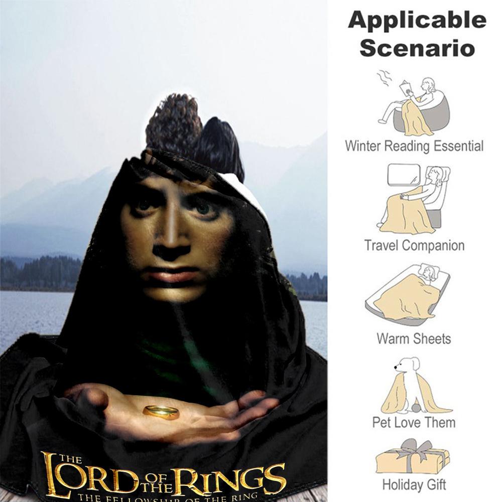 1pc Fellowship of the Ring, Lord of the Rings  - Throw Blanket, Soft, Flannel Blankets, Living Room,  All Seasons Use-1021067
