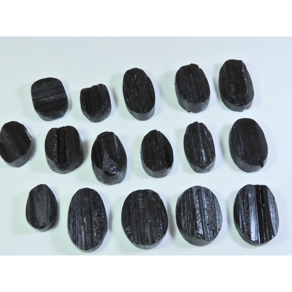 450Cts.Natural Black Tourmaline Oval Shape Cabochon Loose Gemstone 16Pcs Lot C-354