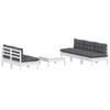 Vidaxl 6-Cz. Garden Lounge Set, Anthracite Cushions, Pine