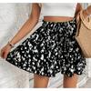 Falda Pantalón Casual Fluida de Cintura Alta Elástica con Cordón Estampado Paisley para Mujer