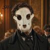 Realistic Sheep Skull Masque Halloween Head Masque, Full Face Cosplay Accessory, Spooky Scary Animal for Masquerade Party 3D