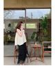 2025 Elegant Miyake Sleeveless Top & Pleated Tassel Midi Skirt Set for Women