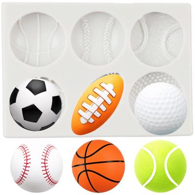 Sportball Silikonform Fußball Baseball Basketball Fondantformen Kuchen Dekorationswerkzeuge Themenkuchen Dessert Dekoriert Schokoladenbonbonform