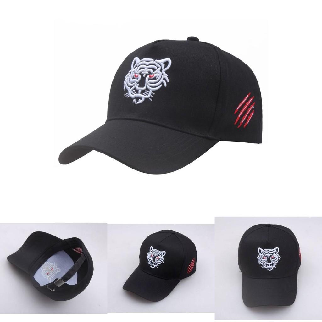 Mens Casual Outdoor Cap With Tiger Embroidery High Top Baseball Hat For All Seasons