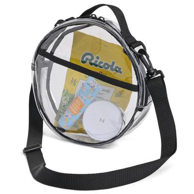 Διαφανής τσάντα ώμου crossbody στρογγυλή PVC διαφανής διαφανής ώστε να μπορείτε να δείτε το με ρυθμιζόμενο λουρί ώμου ώμου διαφανές διαφανές βινύλιο νερό