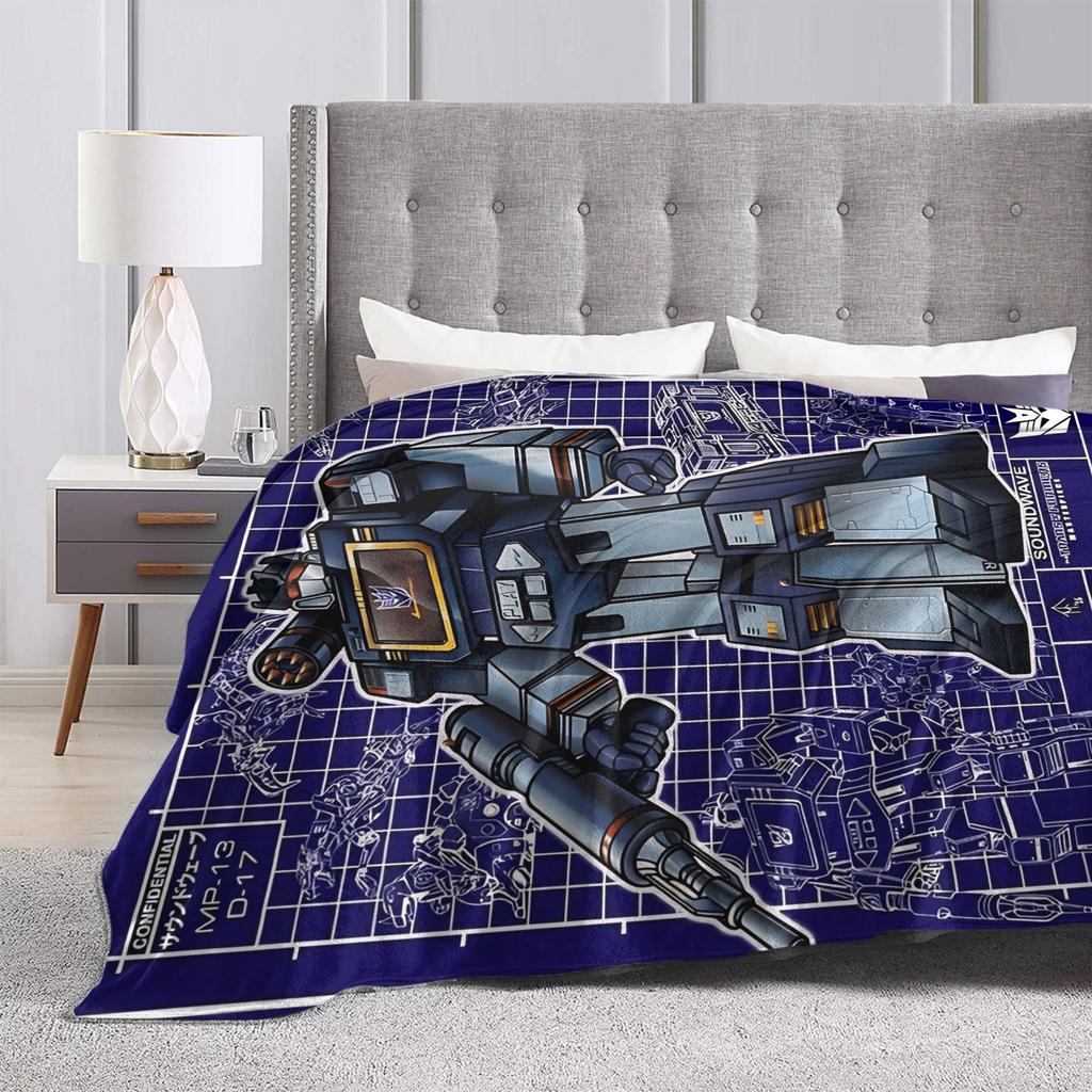 T-Transformers G1 Soundwave Warm Blanket  Kids Plush Bedding Throws Fashion Living Room Flannel Bedspread Sofa Bed Cover