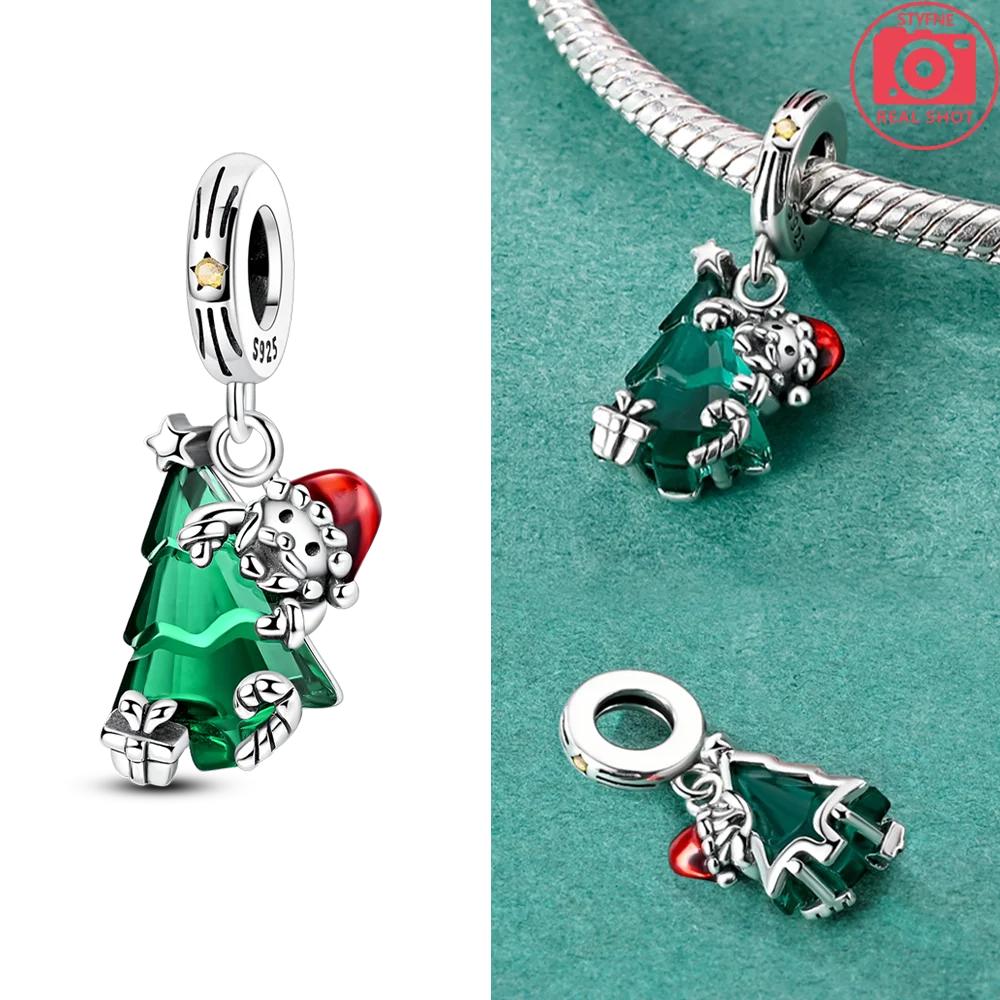 Exquisiter Kupfer Original Weihnachtsbäume Anhänger Zuckerstange Elch Dezember Charms Perle Passend Armband Frauen Feines Geschenk Schmuck