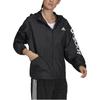 Adidas Logo Print Drawstring Hooded Jacket Women Jacket Black H07842