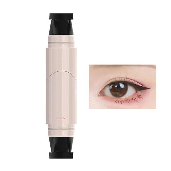 2.1ML Double Head Precision Eyeliner Stamp Long-Lasting Waterproof Smudge-proof Liquid Eyeliner Pen Easy Cats Eye Stencil Makeup Tool