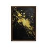 Złote Iskry Na Czarnym Tle Złote Iskry Na Czarnym Tle, 30X40 Cm, Rama Aluminiowa Złota, Papier Matowy 230 Gsm