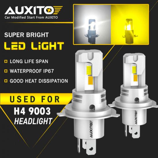 H4 9003 Headlights LED Bulbs Conversion Kit Super Bright White Amber EOA