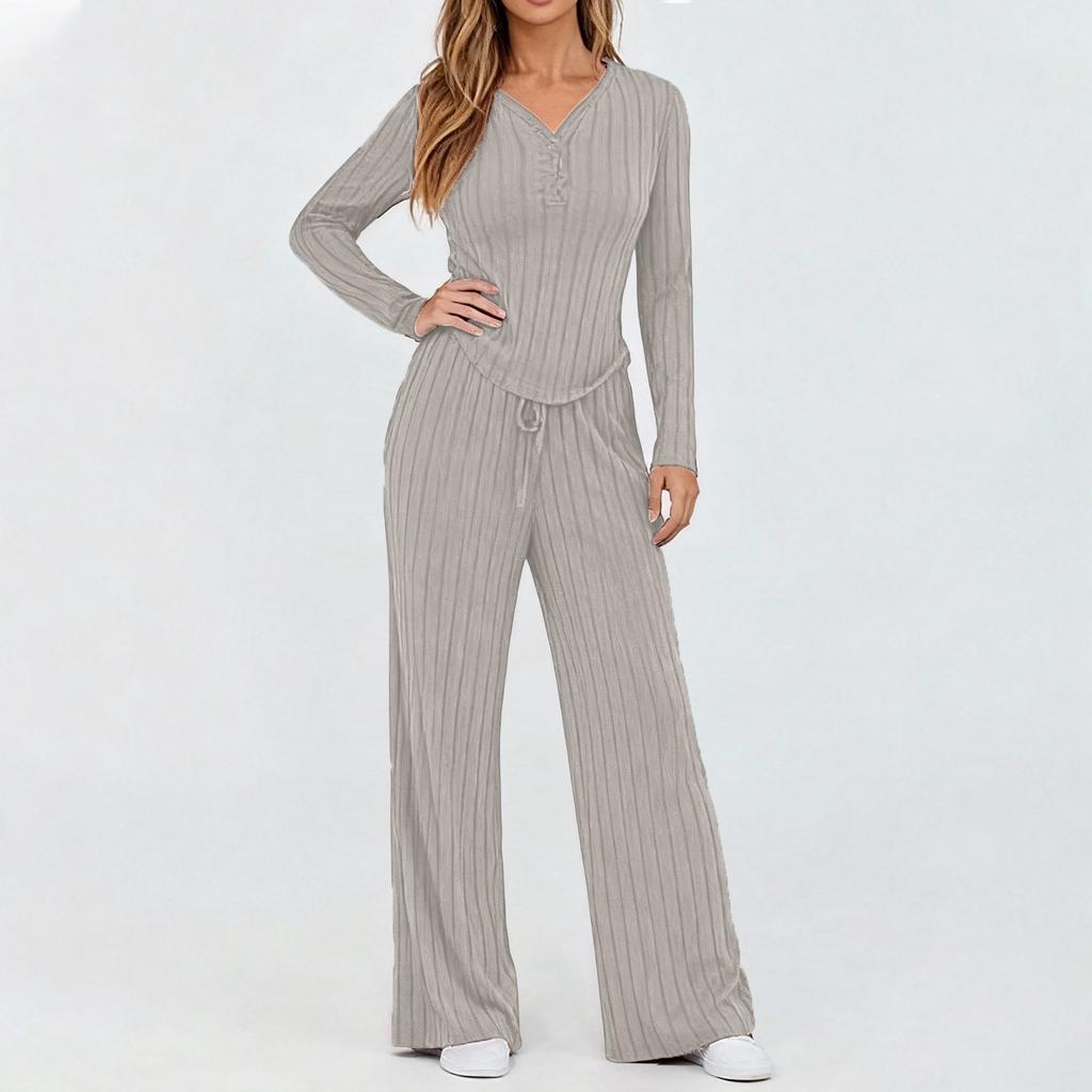 Women's 2 Piece Solid Color Casual Sportswear Long Pants Set