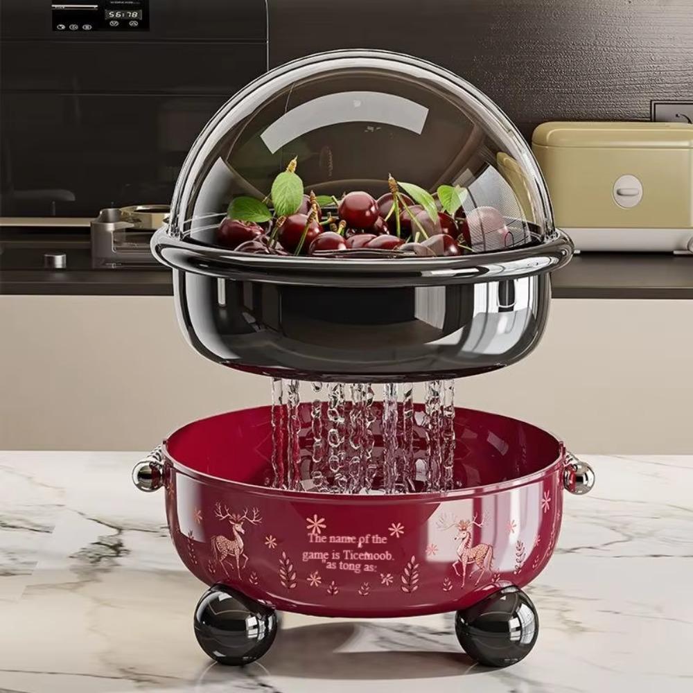 Flip Cover Table Fruit Tray High Feet Snack Tray Kitchen Tableware Fruit Bowl  Living Room