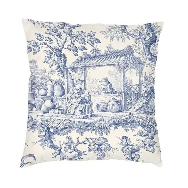 Home Decor Vintage Country Scenes Printed Pillow Covers Pattern Cushion Cover Suitable for Sofa Bedroom Car Pillow Cover