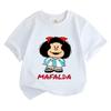 2026 New Style Mafalda Comic Round Neck Tees Boys Girls Kids Clothing 100%Cotton Tops High Quality Sports Sleeves Fashion Streetwear