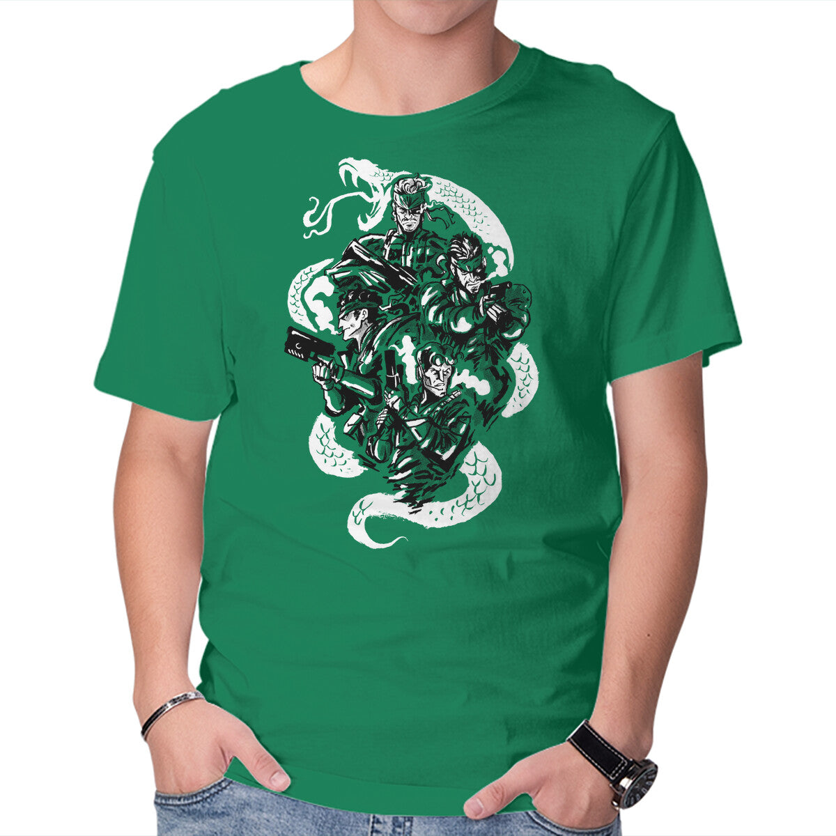 Unisex Crew Neck T-Shirt Snake Legacy Graphic Short Sleeve Casual Tee XS