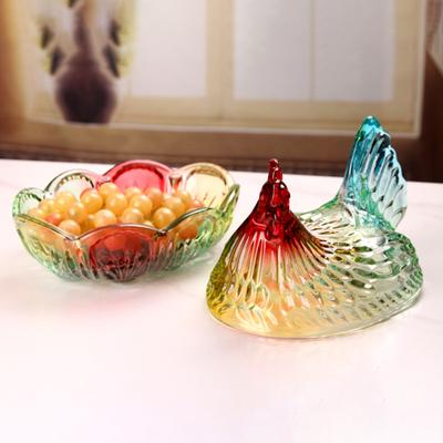 Yousheng Glass Hen On Nest Candy Dish with Lid Large Pedestal Snack Bowl for Candy Cookies Nuts Desserts Vintage Rustic Candy Jar for Home Kitchen
