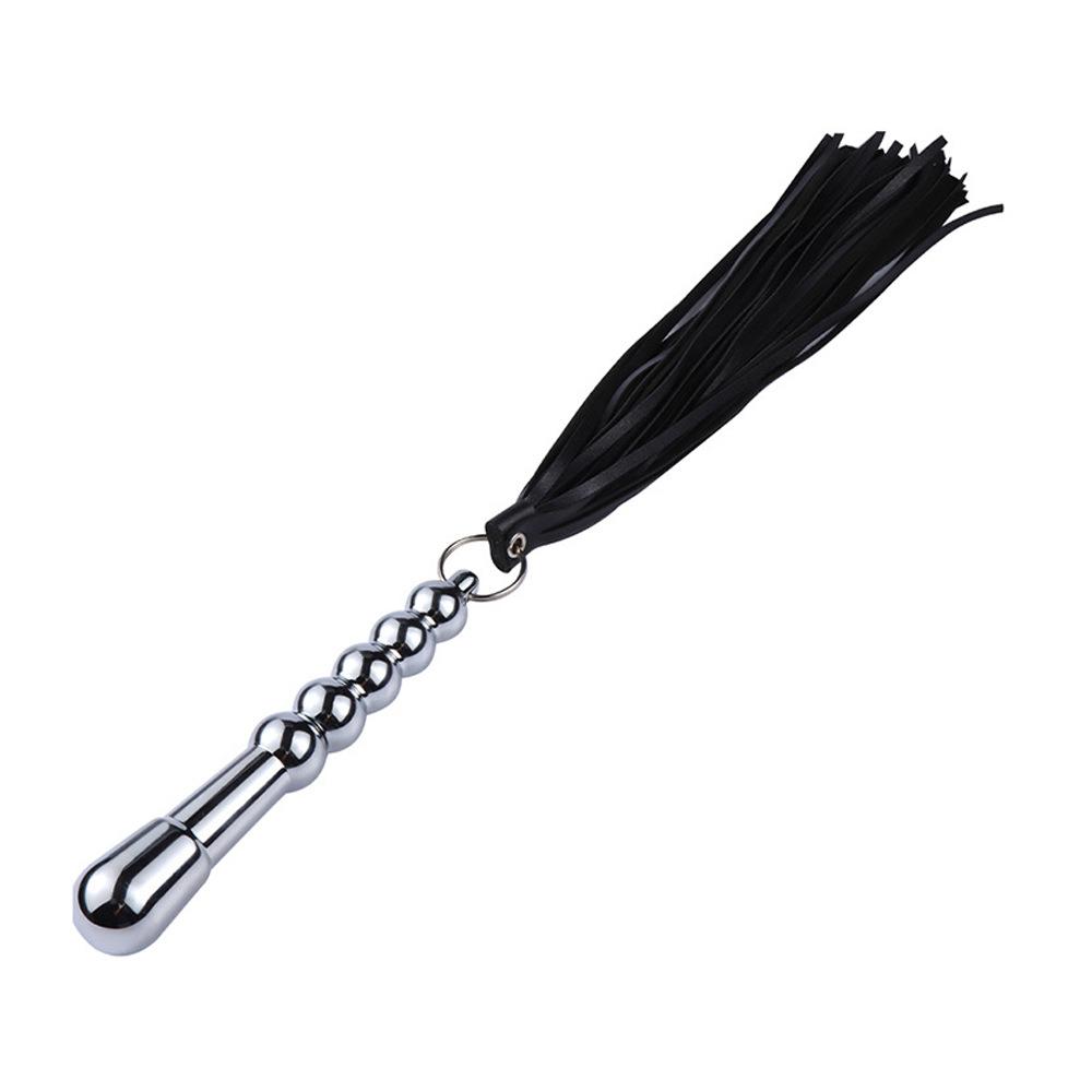 High-quality PU Whip Sex Toy Large Horse Whip Training Tool Party Metal Chain Whip Flirting Beads Anal Plug Adult Sex Toys