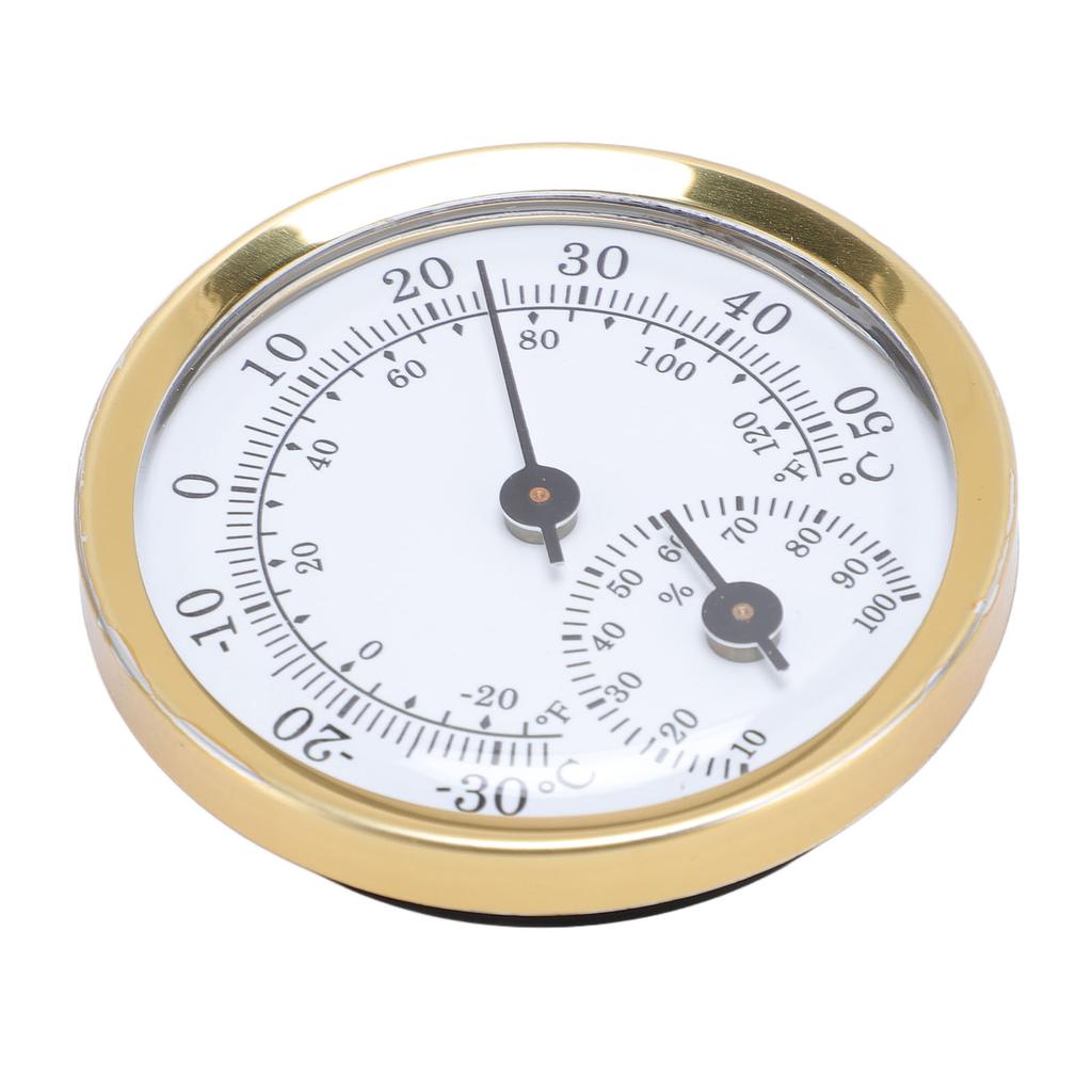 Termometru Higrometru de Interior Fahrenheit Celsius Aliaj de Aluminiu Montat pe Perete Măsurător de Temperatură și Umiditate