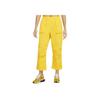 Nike Solid Color Mid Waist Nine Point Casual Pants Women Bottoms Yellow DQ6660-719