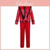Michael Jackson Cosplay Costume Red Leather Jacket And Pants For Stage Performers