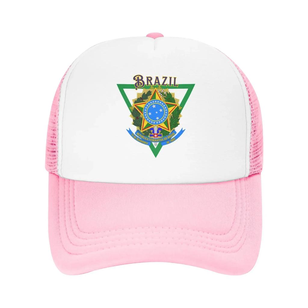 Brazil Emblem Pool Party Mesh Baseball Caps Women High-end Female Beach Sun Hat Trucker Cap