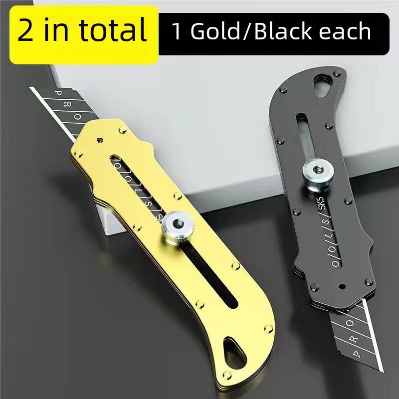 Heavy-Duty Stainless Steel Utility Knife - Large Industrial Grade Box Cutter