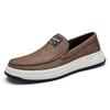 Genuine Leather Mens Loafers Fashion Handmade Moccasins Solid Color Slip on Flats Ultra-light Oled Man Boat Shoes Driving Shoes