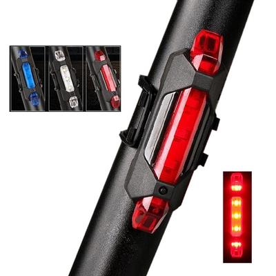 5 LED USB Rechargeable Bike Tail Light Bicycle Safety Cycling Warning Rear Lamp