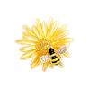 Dripping Rhinestones Chic Sweet Daisy Bee Brooch Female, Stylish Matte Corsage Jacket Accessories