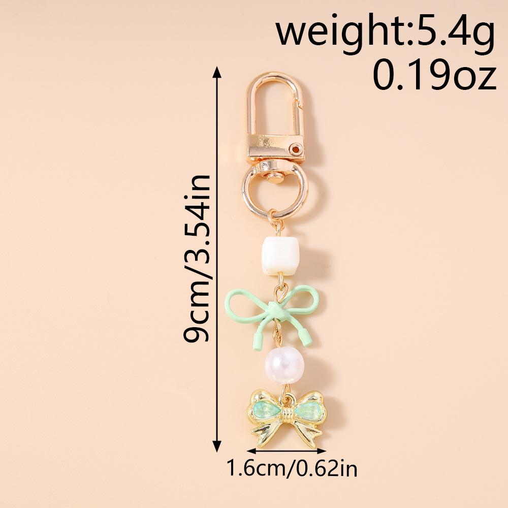 Sweet Heart Charm Key Ring High-Quality Decorative Key Chain Bow Pearl Keychain Multi-Functional Cute Keychain For Birthday Bag