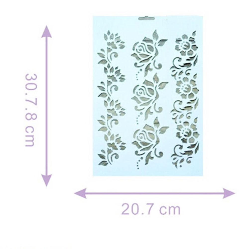 DIY Embossing Plastic Painting Paper Card Layering Stencils Flower
