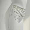 Adjustable Fit Multilayer Pearl Waist Chain 1Pc Retro Y2K Designer Women's Belt for All Body Types Daily Wear
