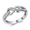 Elegant Silver Alloy Infinity Ring With Sparkling For Trendy Fashion Lovers