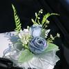 Elegant Blue Bridal Car Mirror Plant Ornament Synthetic Cloth Arrangement For Outdoor Wedding Event