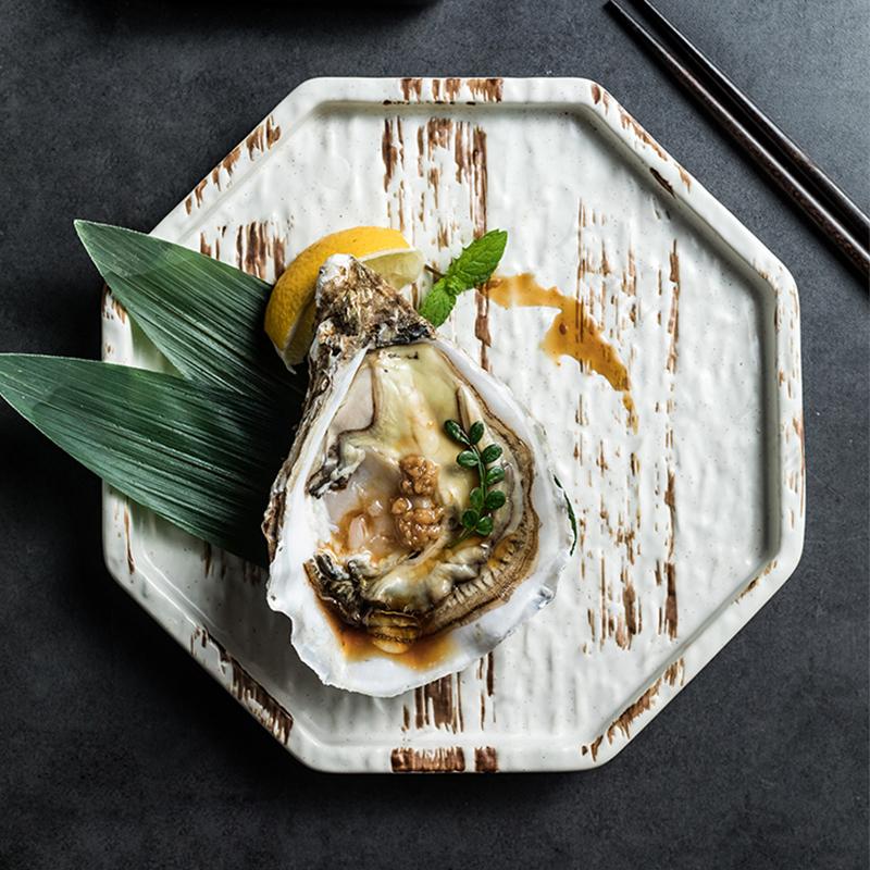 Kreativní vynikající keramické talíře Japonský styl Restaurace Mořské plody Sushi Jídelní talíř Domácí Odpolední čaj Dezert Ovocný talíř