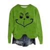 Ladies' Fashionable Round Neck Pullover Long Sleeved Top Christmas Printed Sweatshirt