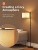 Retro Minimalist Fabric Floor Lamp - Dimmable Three-Color Lighting for Bedroom, Study, or Living Room