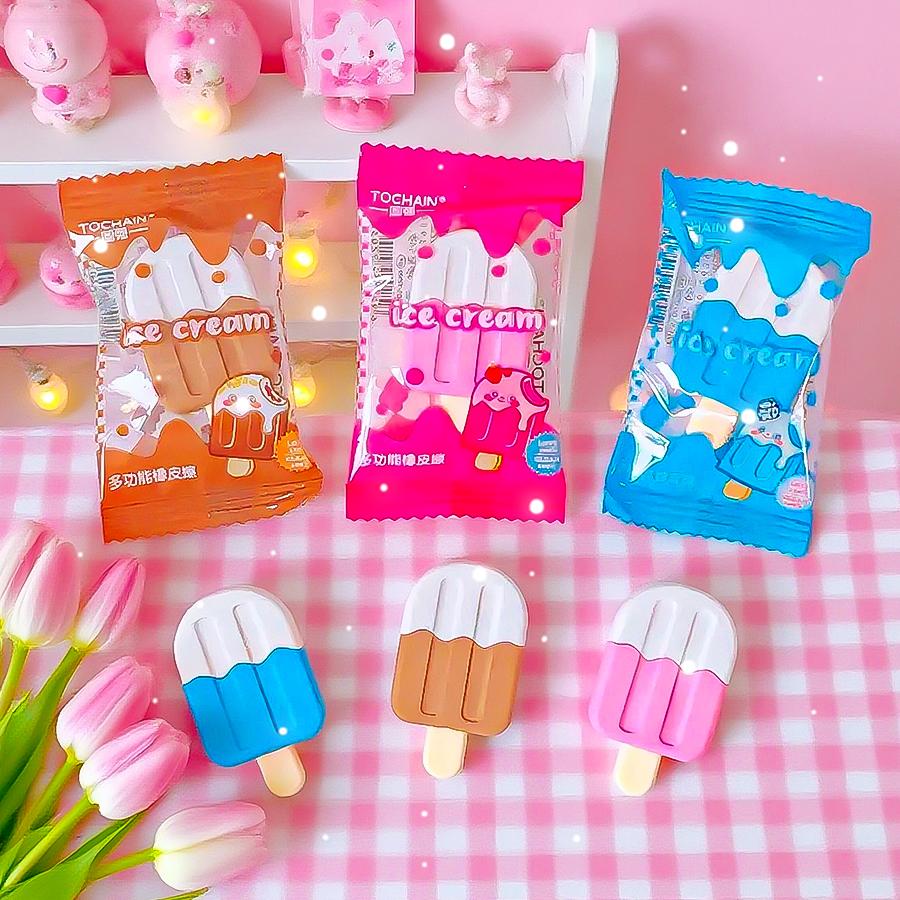 kawaii stationery back to School supplies cute things rubber children's erasers ice cream funny erasers Aesthetic stationery