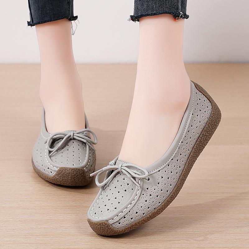 Soft-soled shoes lazy shoes flat-soled medium beef tendon sole single shoes