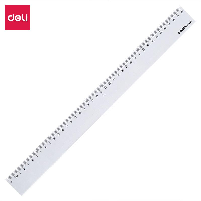 **Deli Transparent 40cm High Precision Straight Plastic Ruler**