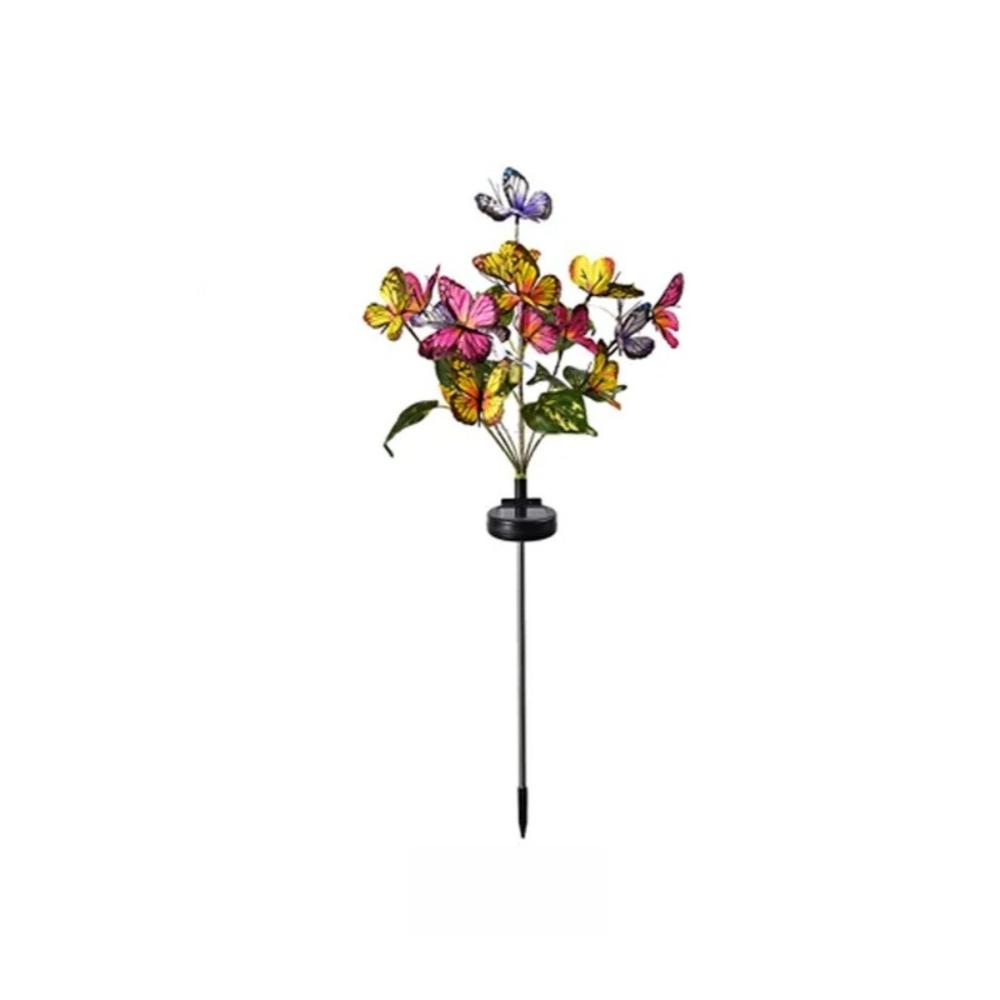 Outdoor Solar Simulation Colorful Butterfly Sunflower LED Lawn Lamp Landscape Garden Sunmer Lights for Camping Wedding Decor