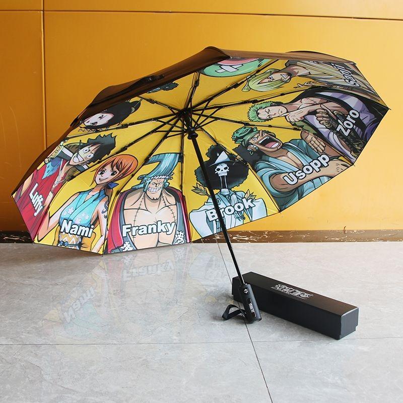 One Piece automatic umbrella cartoon fashion trend limited edition 30% off thickened vinyl sunshade UV protection sun umbrella