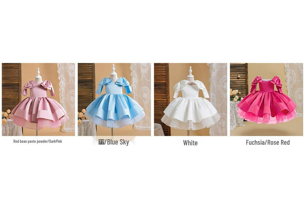 Robe de Princesse Satinée pour Filles – Jupe Plissée Papillon pour l'Été et la Remise des Diplômes