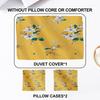 3PCS Yellow Duvet Cover Set Retro Palace Style Printed Duvet Cover With 2 Pillowcases Single Twin Queen Size Bedding Set