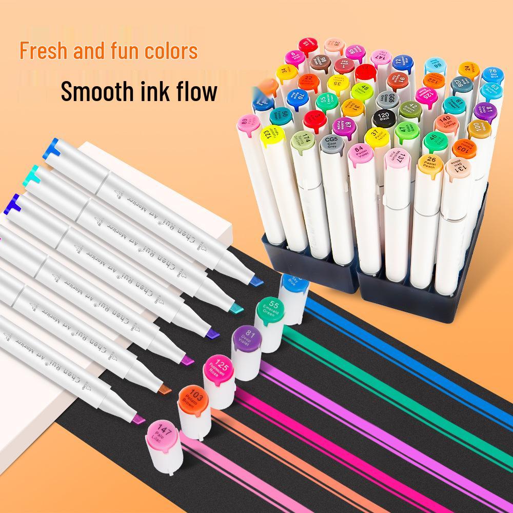 48-Color Anime Art Brush Markers - Fade-Resistant, Layerable Watercolor Set