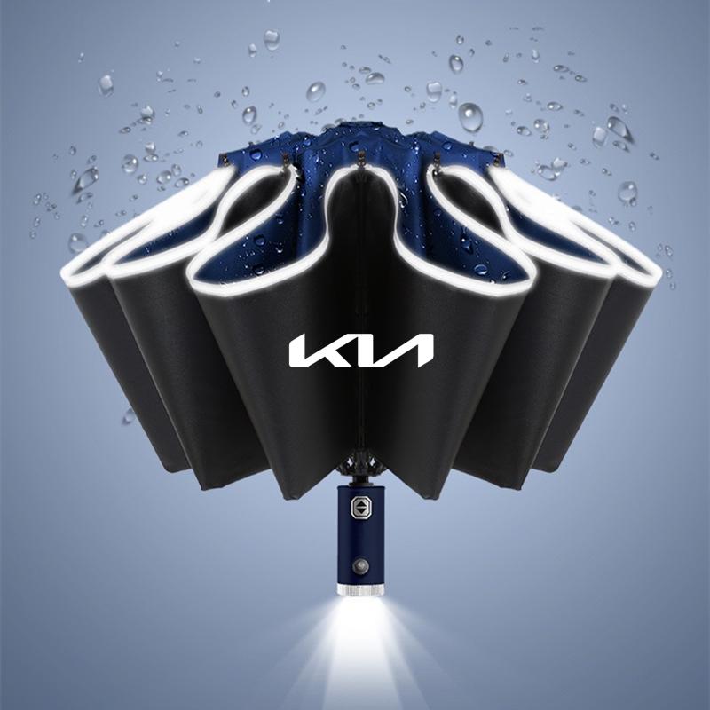 BBDW3 Car Led Light Automatic Folding Windproof Sunshade Umbrella Sun Protection Umbrella For Kia Rio 3 4 K2 K3 X-Line Car Accessories