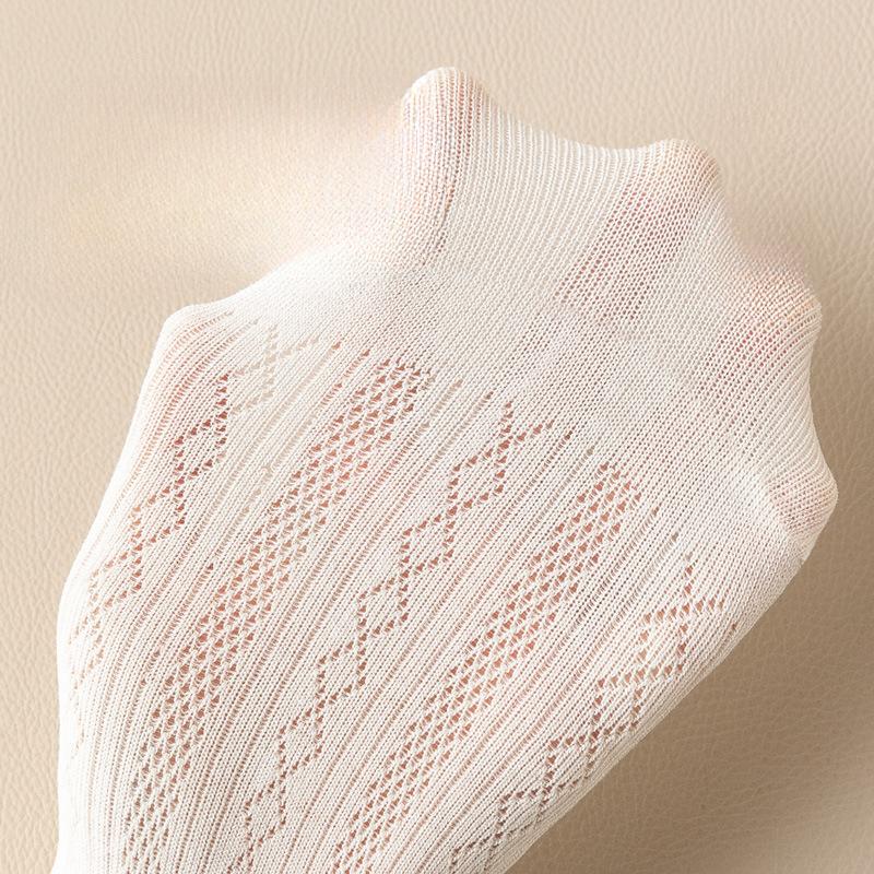 Summer Stacking Socks, Women's Ice Silk Cotton Breathable Mid-leg Socks, Anti-odor and Sweat-absorbing Thin Style