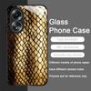 Art Black Golden Scale Texture Printed Tempered Glass Phone Case for Xiaomi 14 Pro+ 15 Ultra 15T 14T 13 12 11T Lite 10 5G Cover